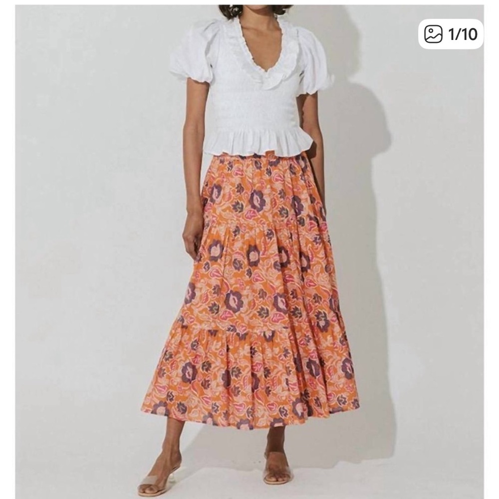 LN CLEOBELLA masina ankle skirt in orange